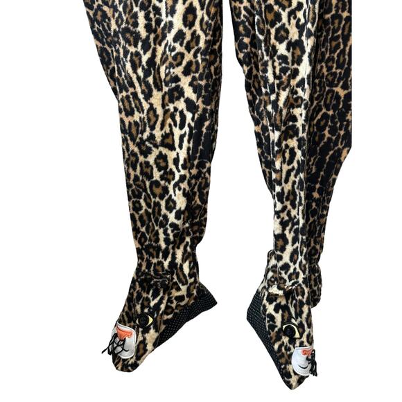 Nick & Nora Leopard Jungle Jim Cozy One Piece Footie Pajamas Women's XXL - Picture 3 of 5